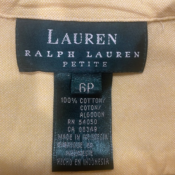 Vintage Ralph Lauren petite yellow long sleeve button down Oxford shirt women 6P - Picture 10 of 10